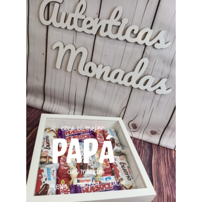 Marco de Fotos con Dulces Personalizado Día del Padre – Eres el Mejor Papá del Mundo  Regalo original Dia del padre