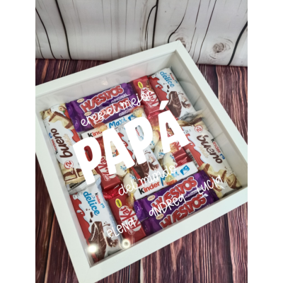 Marco de Fotos con Dulces Personalizado Día del Padre – Eres el Mejor Papá del Mundo  Regalo original Dia del padre