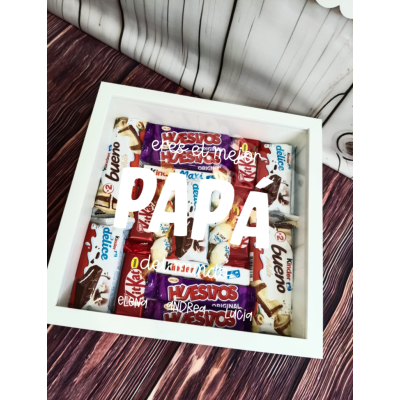 Marco de Fotos con Dulces Personalizado Día del Padre – Eres el Mejor Papá del Mundo  Regalo original Dia del padre