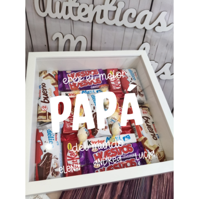 Marco de Fotos con Dulces Personalizado Día del Padre – Eres el Mejor Papá del Mundo  Regalo original Dia del padre