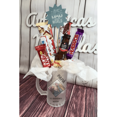 Jarra Personalizada con Dulces y Cerveza Mini Estrella Galicia – Regalo Día del Padre
