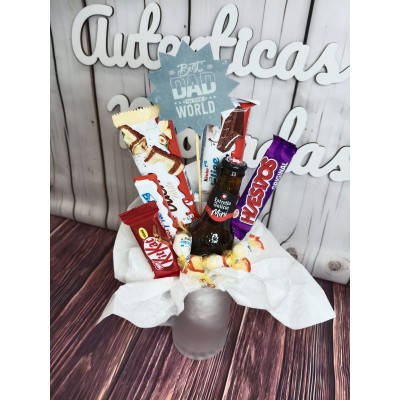 Jarra Personalizada con Dulces y Cerveza Mini Estrella Galicia – Regalo Día del Padre