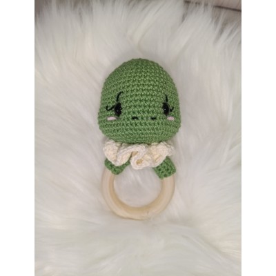 Sonajero Mordedor Tortuga de Crochet – Juguete Bebé Hecho a Mano