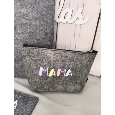 Pack Regalo para Mamá – Bolso de Fieltro Reciclado con Neceser y Funda de Gafas Personalizable