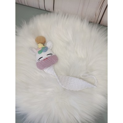 Sujetachupetes unicornio con pinza de madera  Chupetero bebé original hecho a mano