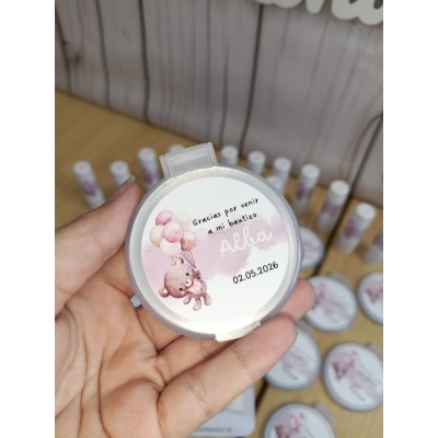 Conjunto bálsamo labial aloe vera y espejo personalizado – Regalo para eventos