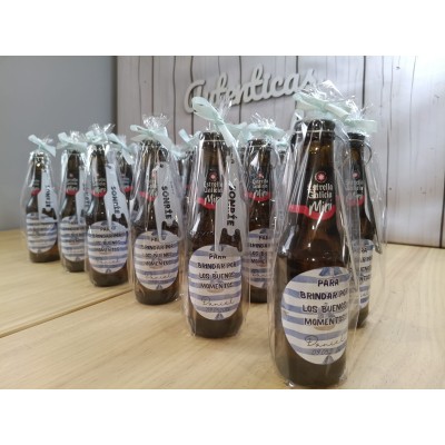 Cerveza mini Estrella Galicia con abridor personalizado – Regalo para eventos hombres