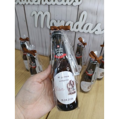 Cerveza mini Estrella Galicia con abridor personalizado – Regalo para eventos hombres