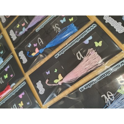 Marcapáginas Acrílico Diseño Mariposas Personalizado  12x3 cm  Con Borla