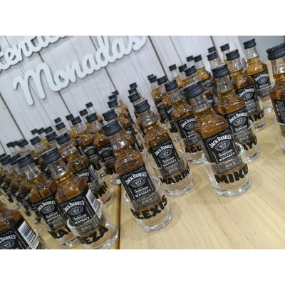 Mini Botella de Licor con Vaso de Cristal Personalizado para Eventos