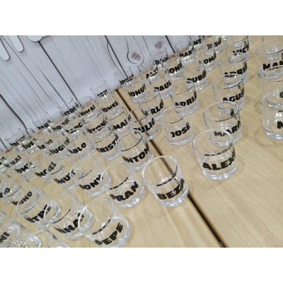 Mini Botella de Licor con Vaso de Cristal Personalizado para Eventos