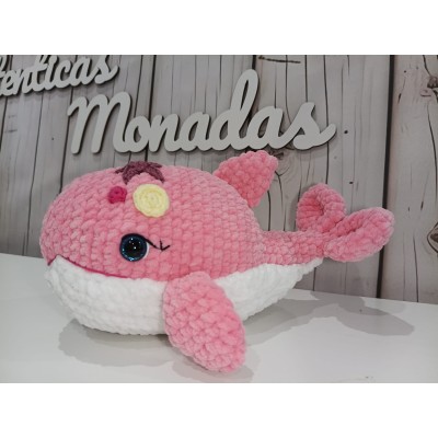 Ballena Amigurumi de Crochet Hecha a Mano en Caja Regalo