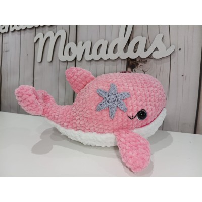 Ballena Amigurumi de Crochet Hecha a Mano en Caja Regalo