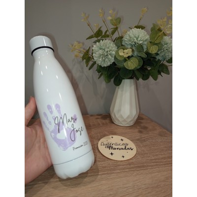 Botella Personalizada para Profesores con Huellas y Nombres  Regalo Fin de Curso