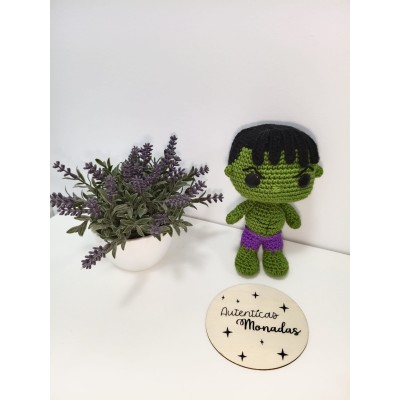 Hulk Amigurumi de Crochet Estilo Funko  Hecho a Mano  Figura de 17 cm
