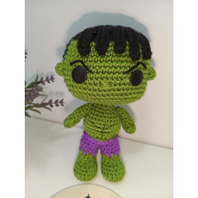 Hulk Amigurumi de Crochet Estilo Funko  Hecho a Mano  Figura de 17 cm