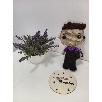 Ojo de Halcón Amigurumi Avengers de Crochet Estilo Funko  Hecho a Mano  Figura de 17 cm