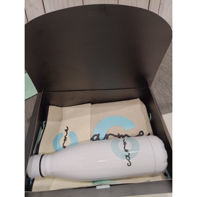 Pack Bolso, Neceser y Botella Personalizados con Inicial y Nombre – Diseño Minimalista