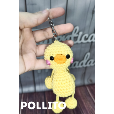 Llavero de crochet animal hecho a mano – Ranita, perro, oso, tigre, gato o cerdito