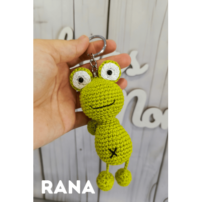 Llavero de crochet animal hecho a mano – Ranita, perro, oso, tigre, gato o cerdito