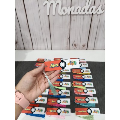 Marcapáginas Personalizado Inspirado en Pokémon  Detalle para Cumpleaños Infantil  Regalo para Niños