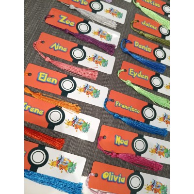 Marcapáginas Personalizado Inspirado en Pokémon  Detalle para Cumpleaños Infantil  Regalo para Niños