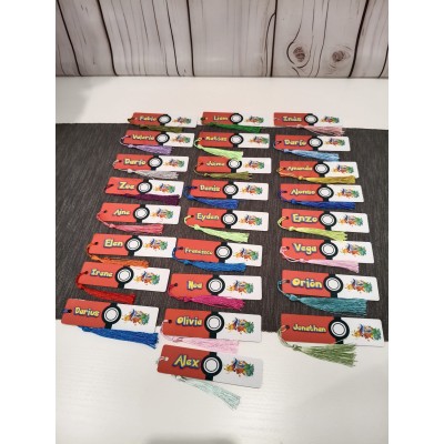 Marcapáginas Personalizado Inspirado en Pokémon  Detalle para Cumpleaños Infantil  Regalo para Niños