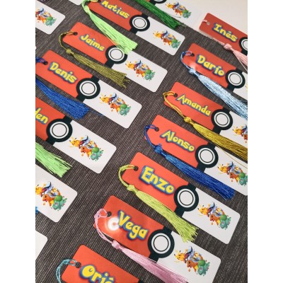 Marcapáginas Personalizado Inspirado en Pokémon  Detalle para Cumpleaños Infantil  Regalo para Niños