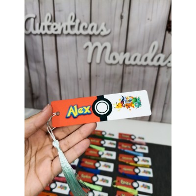 Marcapáginas Personalizado Inspirado en Pokémon  Detalle para Cumpleaños Infantil  Regalo para Niños