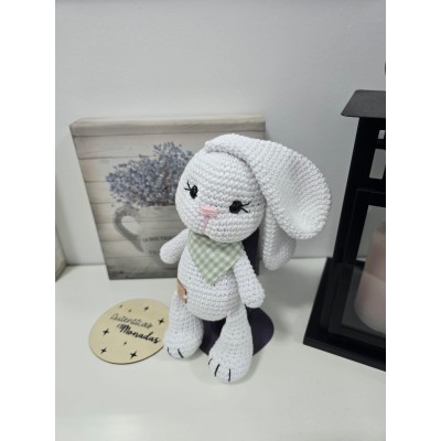 Conejo Amigurumi de Crochet Hecho a Mano  Muñeco Artesanal Blanco de 20 cm  Regalo Original