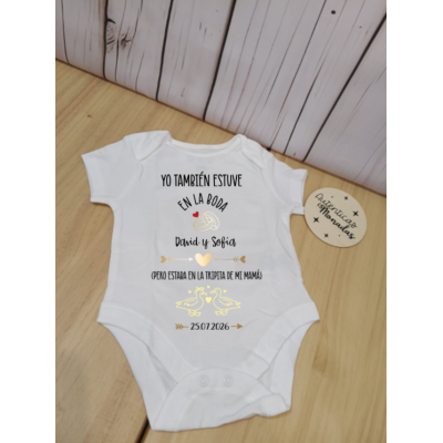 Body Bebé Personalizado para Boda  Yo También Estuve en la Boda de...  Recuerdo Original
