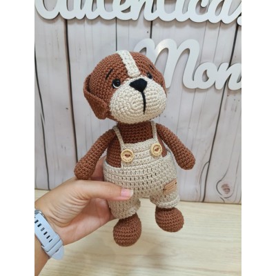 Perro Amigurumi de Crochet Hecho a Mano  Muñeco de Perro 20 cm  Regalo Original