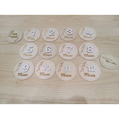 Mesario de Madera Clásico Personalizado Botánico