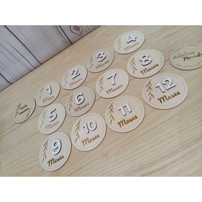 Mesario de Madera Clásico Personalizado Botánico