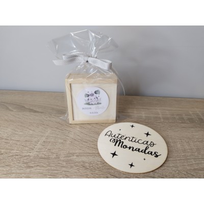 Tres en raya de madera personalizado | Regalo infantil para eventos