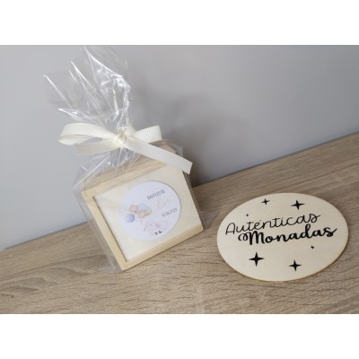 Tres en raya de madera personalizado | Regalo infantil para eventos
